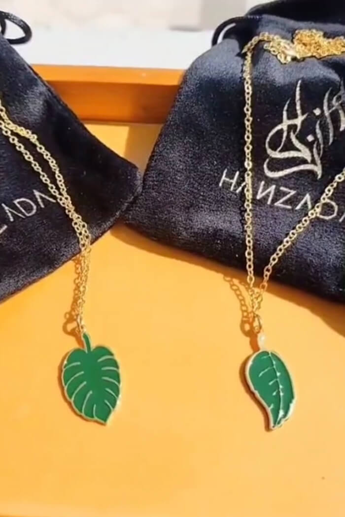 Green Leave Gold Plated Necklace 