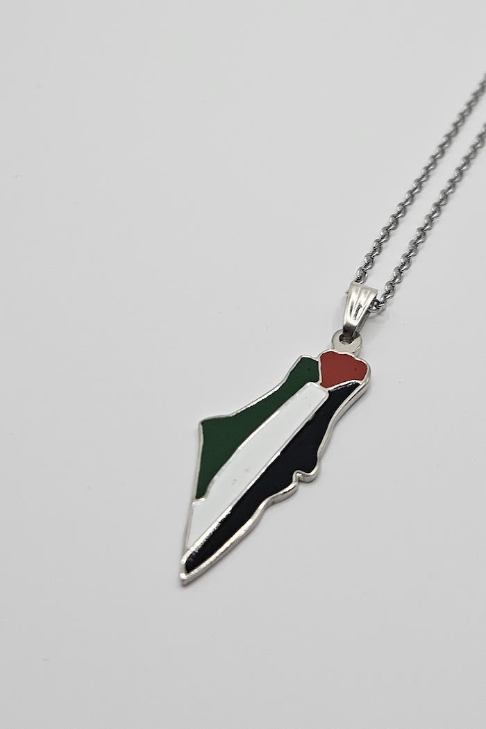 Palestine Map Necklace